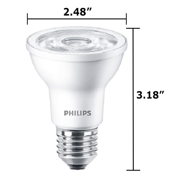 Philips PAR20 Dimmable LED - 6w 3000K Flood FL35 Bulb - 50w equiv. Supply