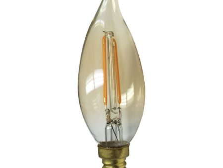 Ushio Antique Filament LED 2W 120V 2200K CA10 Candle Warm White Light Bulb Online