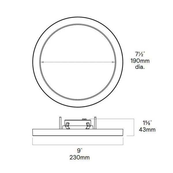 Lightolier 9-in UNV Round LED Surface Mount Downlight Lumen & 5CCT Selectable Sale