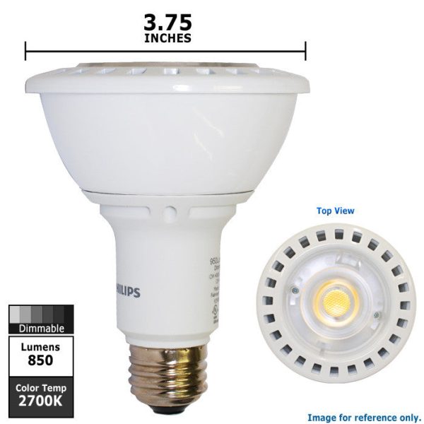 Philips 12w 120v PAR30L FL36 2700k White Aiflux Technology LED Light Bulb Supply