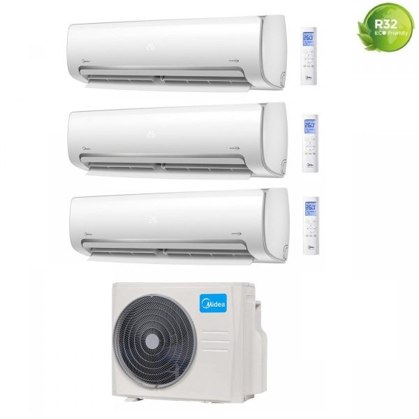 CLIMATIZZATORE CONDIZIONATORE MIDEA TRIAL SPLIT INVERTER serie MISSION PRO 9+9+12 con M3OF-21HFN8-Q R-32 Wi-Fi OPTIONAL 9000+9000+12000 Cheap