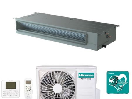 Climatizzatore Condizionatore Hisense Inverter Canalizzato Canalizzabile 24000 Btu AUD71UX4SLL3 + AUW71U4RF4 R-32 con Telecomando di Serie e Cablato Online