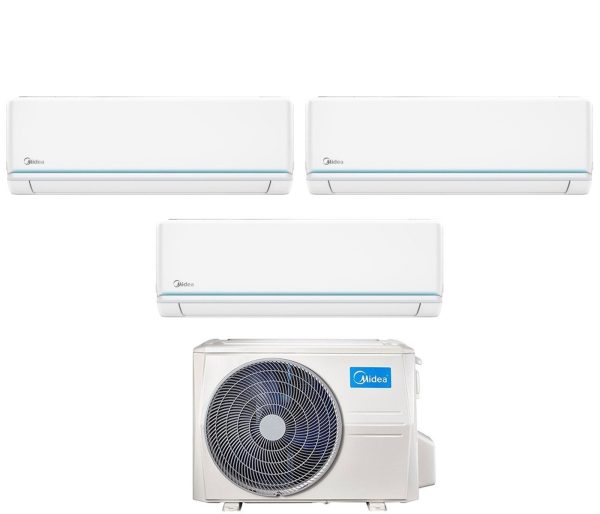 Climatizzatore Condizionatore Midea Trial Split Inverter serie EVOLUTION 9+9+18 con M3OF-27HFN8-Q R-32 Wi-Fi Optional 9000+9000+18000 Online now