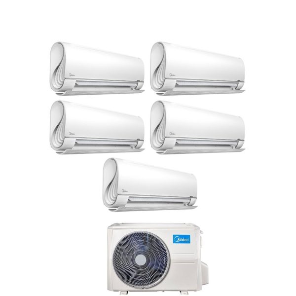 Climatizzatore Condizionatore Midea Penta Split Inverter serie BreezeleSS+ 9+9+9+9+12 con M5O-42FN8-Q R-32 Wi-Fi Integrato 9000+9000+9000+9000+12000 - Novità Hot on Sale