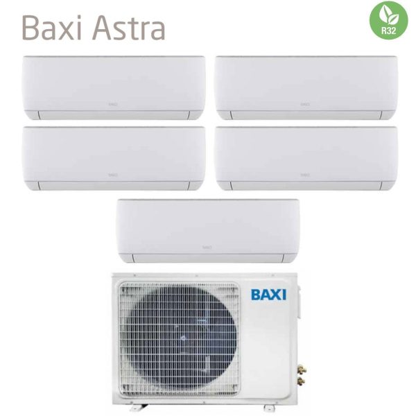 Climatizzatore Condizionatore Baxi Penta Split Inverter Serie Astra 7+7+9+9+9 con LSGT125-5M R-32 Wi-Fi Optional 7000+7000+9000+9000+9000 - Novità For Cheap