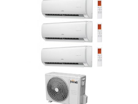 Climatizzatore Condizionatore Trial Split Inverter Ferroli Giada M 9000+9000+12000 btu con 21-3 Wi-Fi Integrato Alexa e Google HOME 9+9+12  - NOVITA Fashion