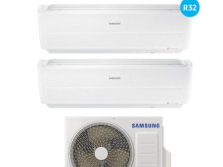 Climatizzatore Condizionatore Samsung Dual Split Inverter serie WINDFREE LIGHT 12+12 con AJ050NCJ R-32 Wi-Fi Integrato 12000+12000 Cheap