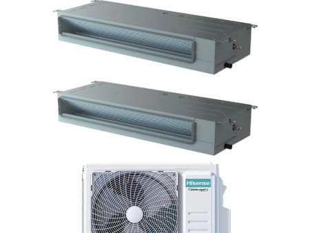 Climatizzatore Condizionatore Hisense Dual Split Inverter Canalizzato Canalizzabile 12+12 con 3AMW72U4RJC R-32 Wi-Fi Optional 12000+12000 Con Telecomando di Serie Fashion