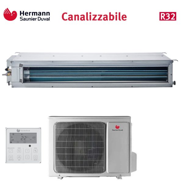 Climatizzatore Condizionatore Hermann Saunier Duval Canalizzato Canalizzabile Inverter 28000 Btu SDH19-085 IDNI R-32 Con Comando a Filo Incluso Cheap