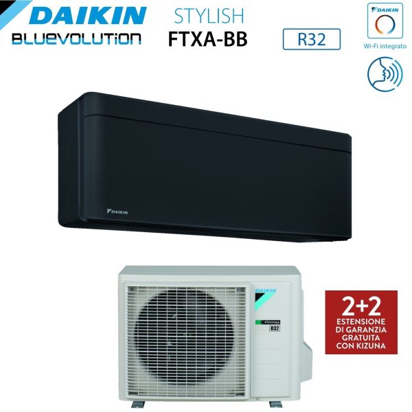 Climatizzatore Condizionatore Daikin Bluevolution Inverter serie STYLISH TOTAL BLACK 12000 Btu FTXA35BB R-32 Wi-Fi Integrato Classe A+++ Colore Nero - Garanzia Italiana Online Sale