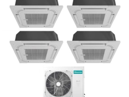 Climatizzatore Condizionatore Hisense Quadri Split a Cassetta 9+12+12+12 con 4AMW105U4RAA R-32 Wi-Fi Optional 9000+12000+12000+12000 con Telecomando e Pannello Incluso - Novità For Sale