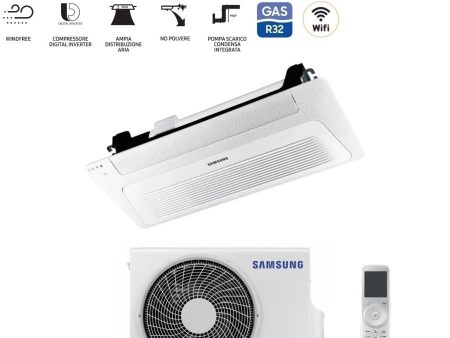 Climatizzatore Condizionatore Samsung Cassetta WindFree 1 Via Slim 12000 Btu AC035RN1DKG R-32 Wi-Fi Optional con Pannello e Telecomando Incluso For Sale