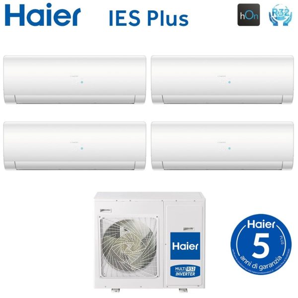 Climatizzatore Condizionatore Haier Quadri Split Inverter serie IES PLUS 7+7+7+15 con 4U75S2SR3FA R-32 Wi-Fi Integrato 7000+7000+7000+15000 - Novità Cheap