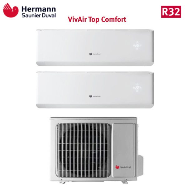 Climatizzatore Condizionatore Hermann Saunier Duval Dual Split Inverter serie TOP COMFORT 12+12 con SDH20-070MC3NO R-32 12000+12000 For Cheap