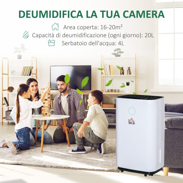 EASYCOMFORT Deumidificatore da 25L 3 Modalità e 2 Velocità Timer 24h Design Silenzioso 33.5x23x57cm Bianco Sale