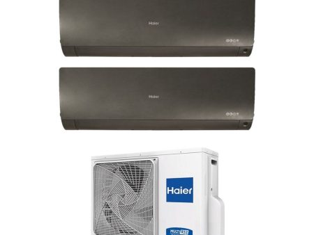 Climatizzatore Condizionatore Haier Dual Split Inverter serie FLEXIS PLUS BLACK 7+7 con 2U40S2SM1FA R-32 Wi-Fi Integrato Colore Nero 7000+7000 For Sale