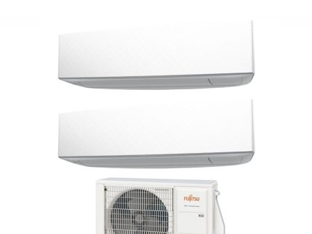 Climatizzatore Condizionatore Fujitsu Dual Split Inverter serie KE WHITE 9+9 con AOYG14KBTA2 R-32 Wi-Fi Integrato 9000+9000 Colore Bianco For Sale