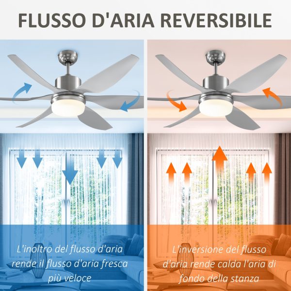 Easycomfort Ventilatore da Soffitto con Luce LED e Telecomando Incluso, 6 Velocità, Silenzioso e Reversibile, ?132x43cm Discount