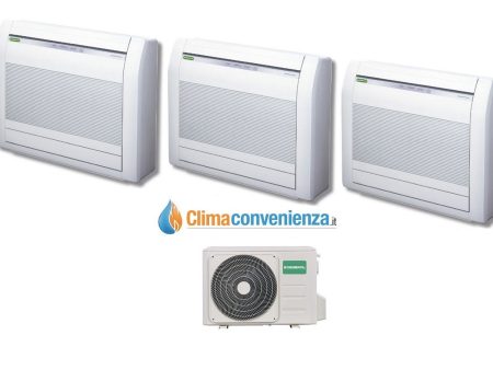 Climatizzatore Condizionatore Trial Split Inverter Pavimento Fujitsu General Serie LVCA 9000+9000+12000 con AOHG24LAT3 9+9+12 btu Cheap