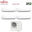 Climatizzatore Condizionatore Fujitsu Quadri Split Inverter serie KE WHITE 9+9+12+12 con AOYG30KBTA4 R-32 Wi-Fi Integrato 9000+9000+12000+12000 Colore Bianco Sale