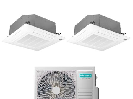 Climatizzatore Condizionatore Hisense Dual Split Inverter a Cassetta 12+18 con 4AMW81U4RJC R-32 Wi-Fi Optional 12000+18000 con Telecomando e Pannello Incluso Online now