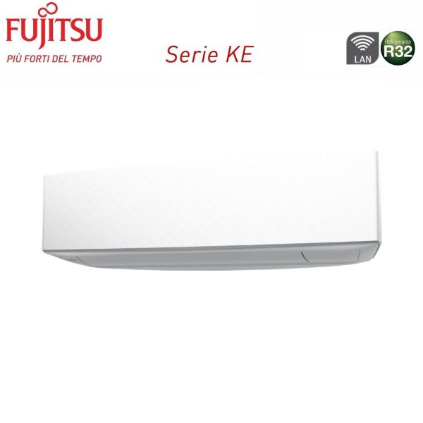 Climatizzatore Condizionatore Fujitsu Dual Split Inverter serie KE WHITE 9+9 con AOYG14KBTA2 R-32 Wi-Fi Integrato 9000+9000 Colore Bianco For Sale