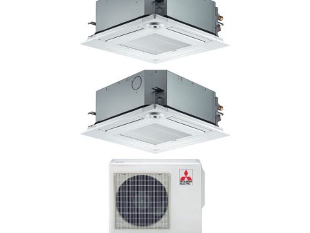 Climatizzatore Condizionatore Mitsubishi Electric Dual Split Inverter a Cassetta 60x60 SLZ-M 12+12 con MXZ-2F53VF R-32 Wi-Fi Optional 12000+12000 For Sale