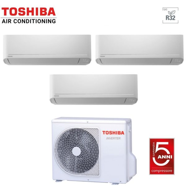 Climatizzatore Condizionatore Toshiba Trial Split Inverter serie SEIYA 7+10+13 (7+9+12) RAS-3M18U2AVG-E R-32 Wi-Fi Optional 7000+10000+13000 (7000+9000+12000) For Cheap