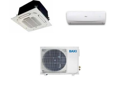 CLIMATIZZATORE CONDIZIONATORE BAXI DUAL SPLIT INVERTER CASSETTA 9000 LSGNK25-XM + MOONLIGHT 12000 LSGNW35 con LSGT50-2M For Discount